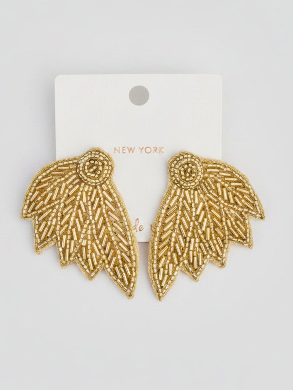 Golden Wings Beaded Earrings
